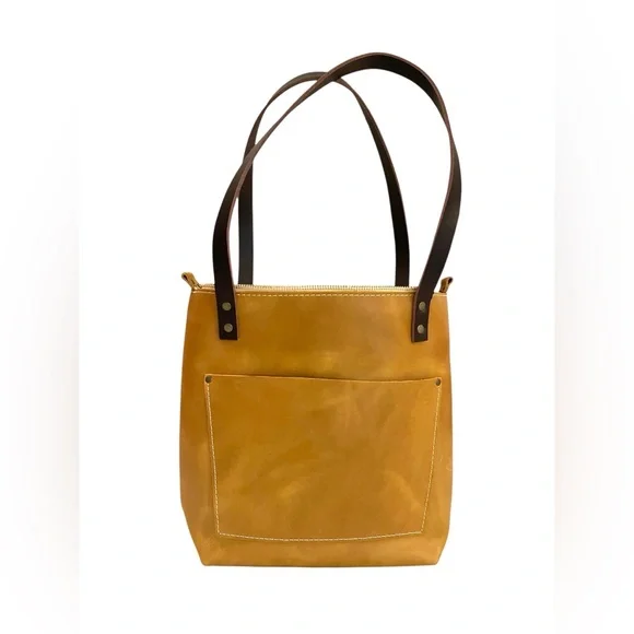 Portland Leather Goods Small Tote Bag Mango - Picture 1 of 14